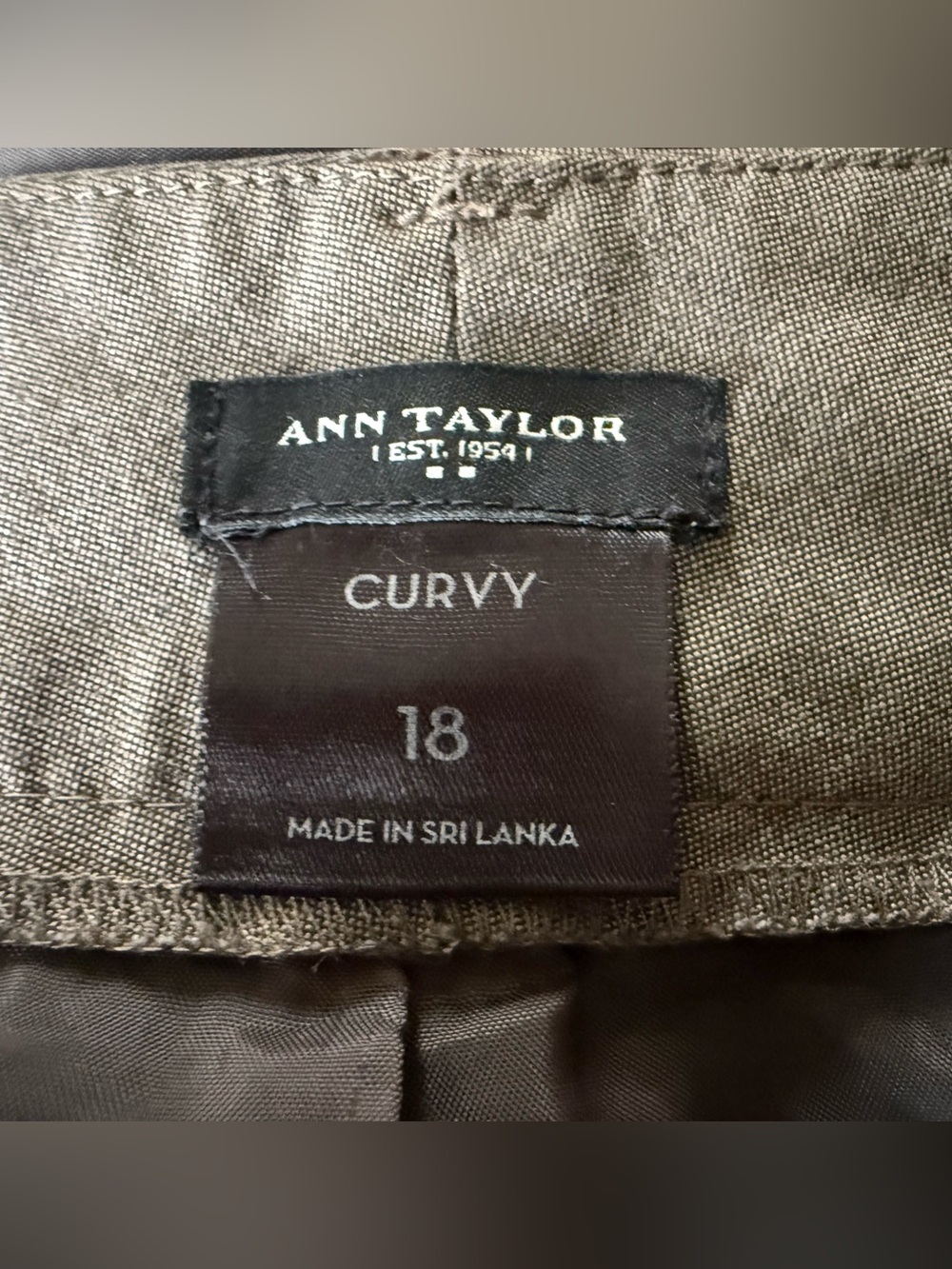 Anne Taylor Brown Pants- sz 18 curvy